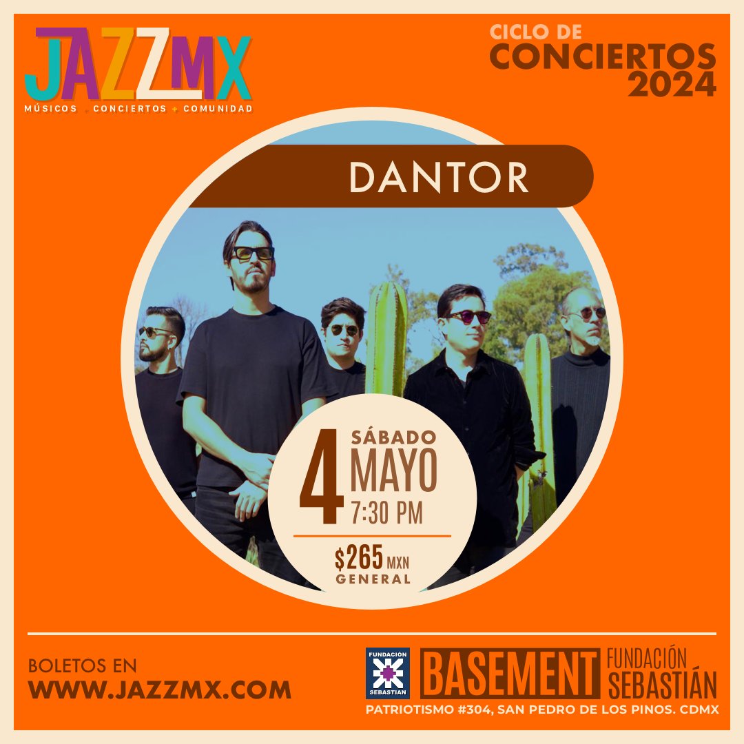 Dantor, más que una banda, un viaje musical guiado por la experiencia del guitarrista Daniel Torres, también musicoterapeuta.

 Selecciona tus lugares y compra tus boletos en jazzmx.com
#jazz #jazzmx #dantor