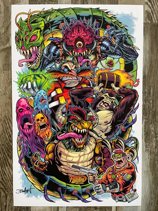 Arcade Bosses art print designed by me, in my shop - thanks for all the support on this!!
 #artprints #artprintsforsale #artposter #posterart #flylanddesigns #artist #instaartist
flylanddesigns.com/shop/