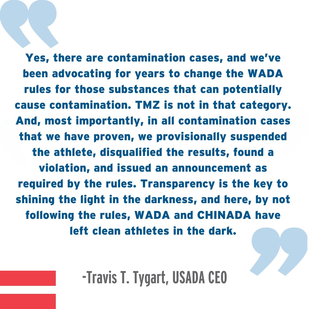 Statement from USADA CEO Travis T. Tygart on WADA’s Defense Tactics usada.org/statement/tyga…