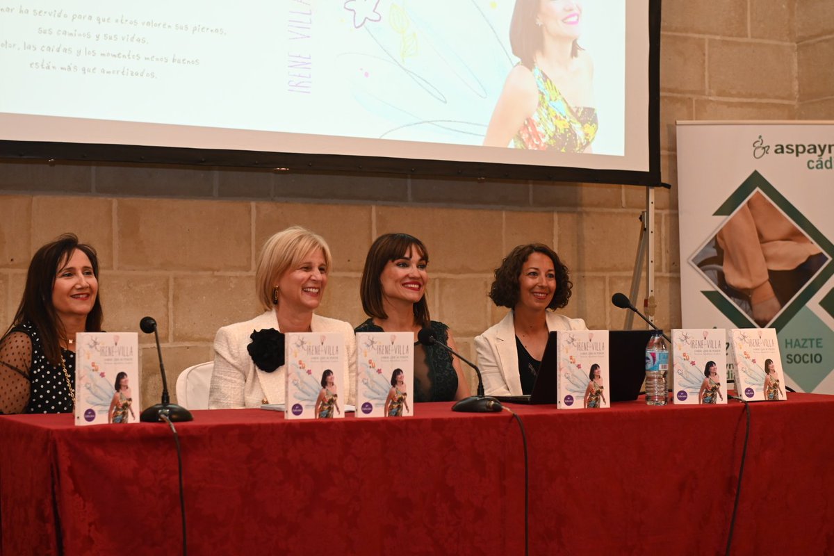 'Saber que se puede', toda una lección de vida de @_IreneVilla_ en forma de libro. Gracias @aspaymcadiz por organizar este precioso acto dentro del programa del Día del Libro en Los Claustros.