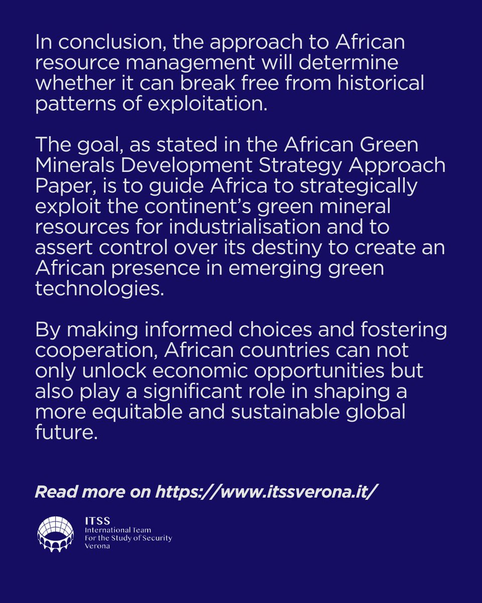 🚨A new @ItssVerona article is out!🚨 Check out this read on #Africa's critical mineral resources, their role in the global #energytransition transition, and how unlocking their potential requires #strategic reforms and international #cooperation. 👉itssverona.it/africas-critic…