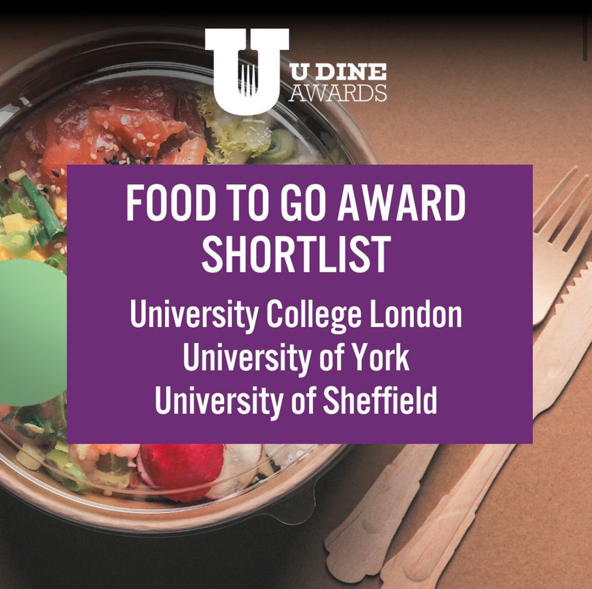 Looking forward to the @udineawards taking place @imagovenues on 6 June : shortlist for Food To Go 👍🏻