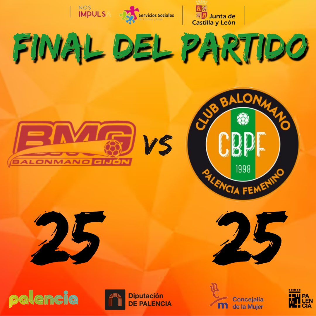 𝐅𝐈𝐍𝐀𝐋 𝐃𝐄𝐋 𝐏𝐀𝐑𝐓𝐈𝐃𝐎 @BalonmanoGijon 25 - 25 @PalenciaTurismo CBPF OBJETIVO CUMPLIDO, SEGUIMOS EN DHPF 💪🏽 #JuntasMásBalonmano