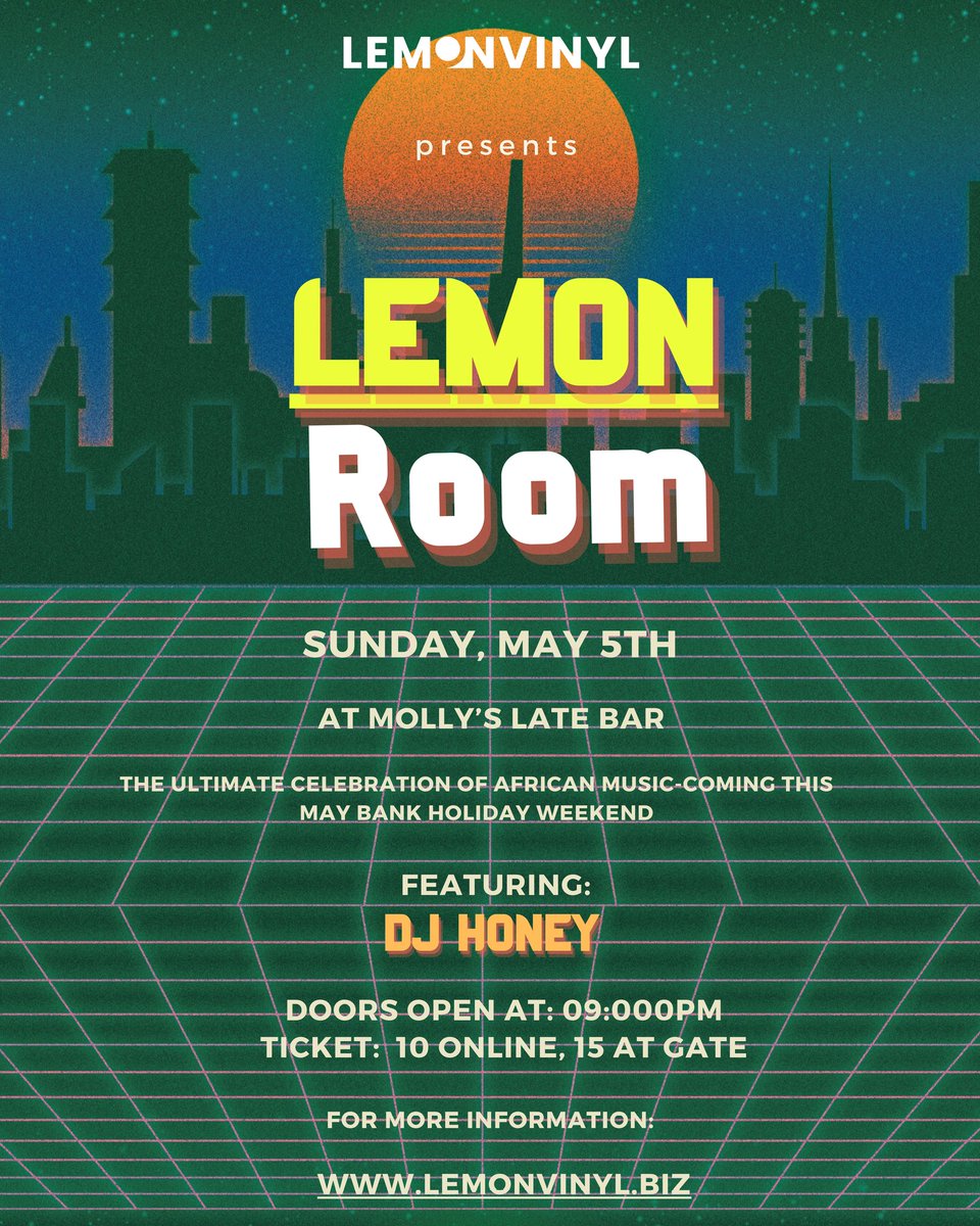 Calling all Afrobeats lovers! Lemon Room is back for round two this May Bank Holiday in Ireland 🇮🇪. Get ready to make even more lit memories! Click the link in our bio to get your tickets! #LemonRoomReturns #AfrobeatsParty #lemonvinyl🍋