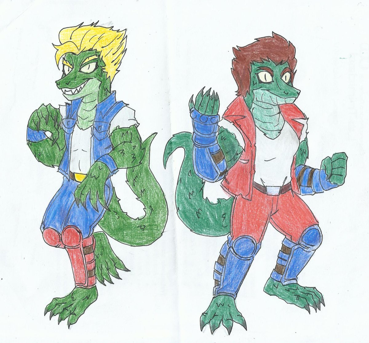 Artwork commission done by @MoraRogelis
-------
Billy and Jimmy Lee are anthro Komoto Dragons🦎🦎
#DoubleDragon