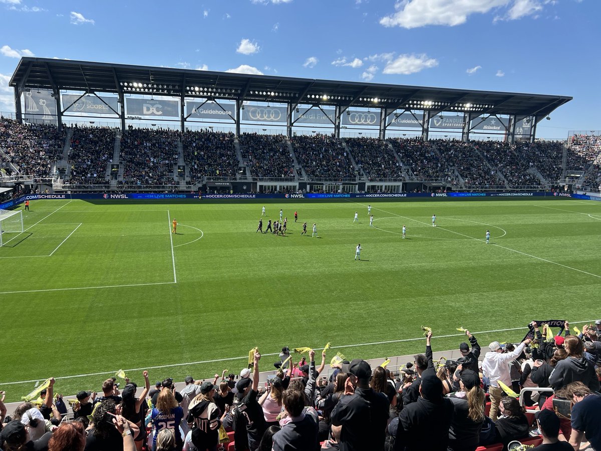 Ashley Hatch converts the penalty to give Spirit the 2-0 lead. Great atmosphere here at Audi Field, crowd’s already yelling for more