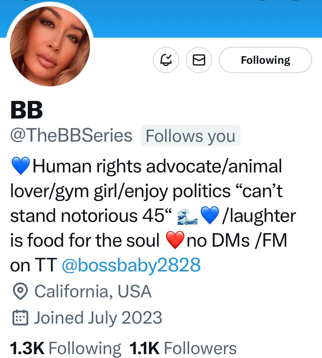 Please give her a 👣Follow👣@TheBBSeries and help BossBaby reach 2K and lift her voice. 💙🌊🤜🏼🤛🏼🌊💙💪🏼 #StrongerTogether