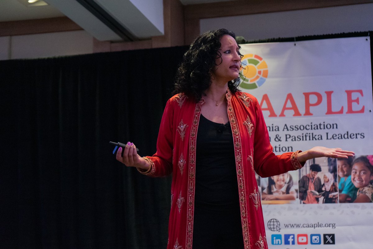 CAAPLEorg's tweet photo. Day 2’s Keynote speaker Dr. Sumun Pendakur challenges us with many questions, asking, “What is lost and what may be gained when we are no longer comfortable to and with the status quo” in our country?

#CAAPLE #CAAPLEcon24 #AAPI https://t.co/zzK8OM7DTr