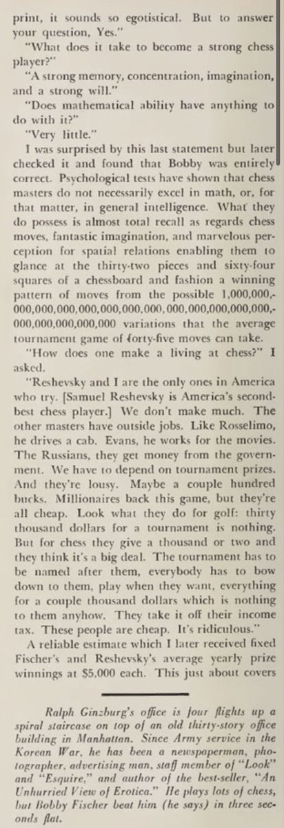 @arya_amsha @orientalismus Actually the relationship is surprisingly weak. Bobby Fischer touches on it a bit in the fantastic Ginzberg interview. (Not a scientific treatment of it, but good trivia)