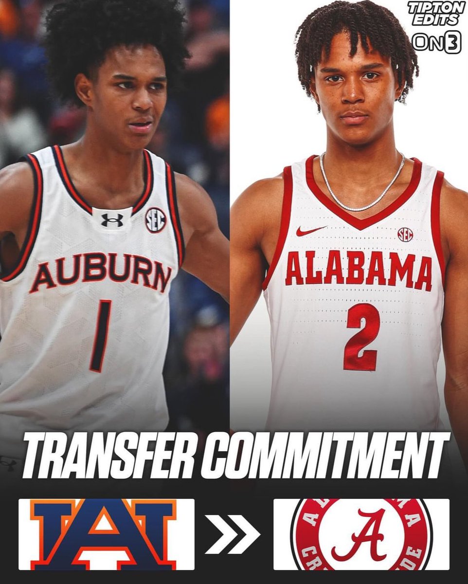 Freshman transfer Aden Holloway has committed to Alabama❗️❗️ He is a 6’1 guard that averaged 7.3 points, 2.7 assists, and 1.5 rebounds per game for Auburn this season. Keep your eyes on Aden 👀 @aden_holloway @AlabamaMBB