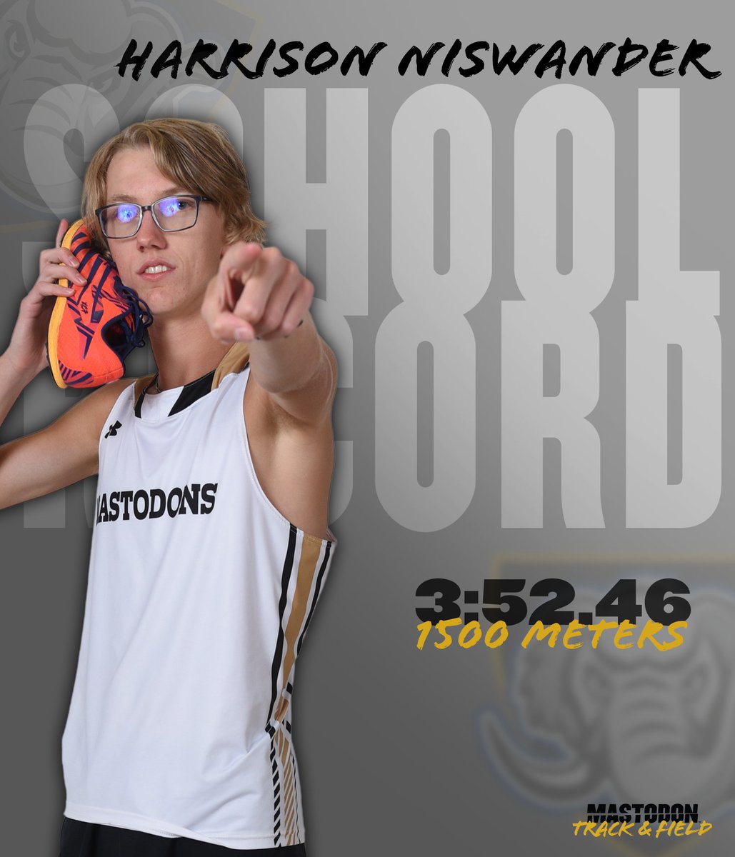 Harrison Niswander with school record today in the 1500 at Indiana State!

#FeelTheRumble #HLTF