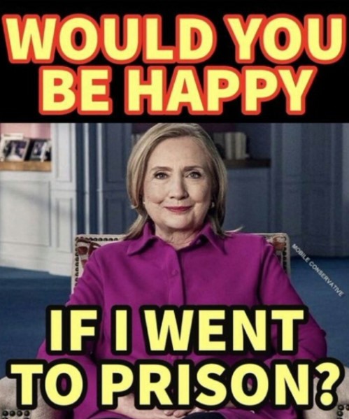 Tucker Carlson says Hillary Clinton should be in Prison. Repost Please👍 YES or NO? If YES, I want to follow you back!
