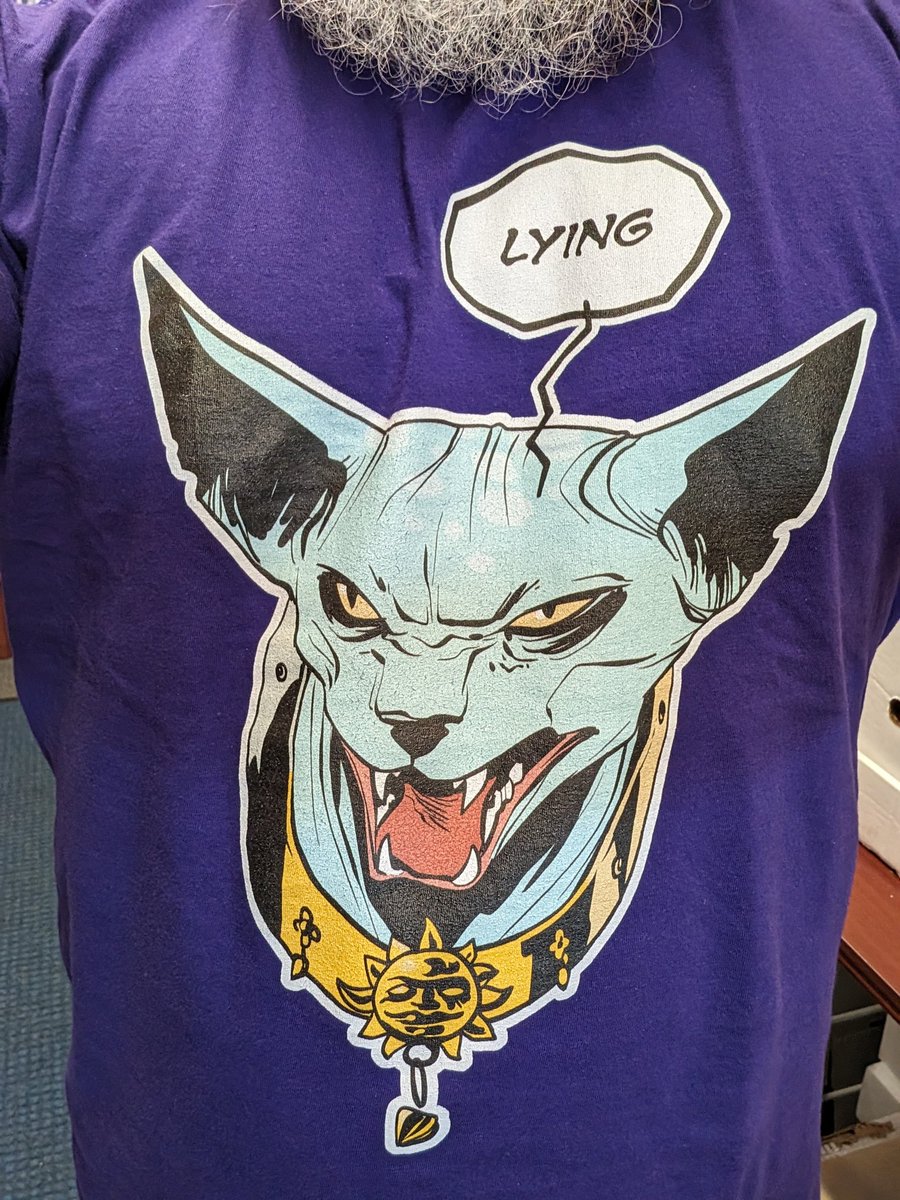 Saga returns in July from @ImageComics !

Not sure what Lying Cat knows that we don't...

#ShirtOfTheday #ReadMoreComics #EspeciallySaga #IfYouAreOldEnough