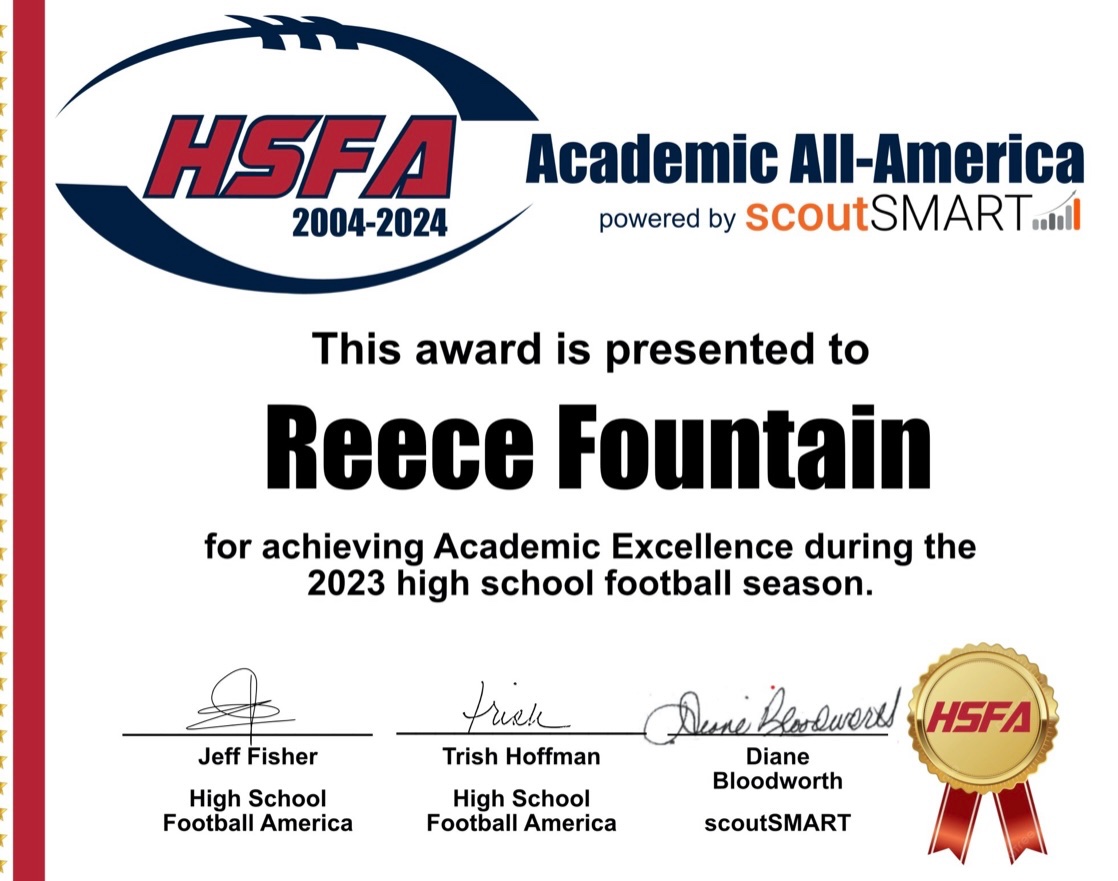 Thank you @HSFBamerica and @scoutSMART_ for the Academic All American award!! Very grateful and humble @FootballRome @RecruitGeorgia @RustyMansell_ @ETSUAthletics @AFarrersports