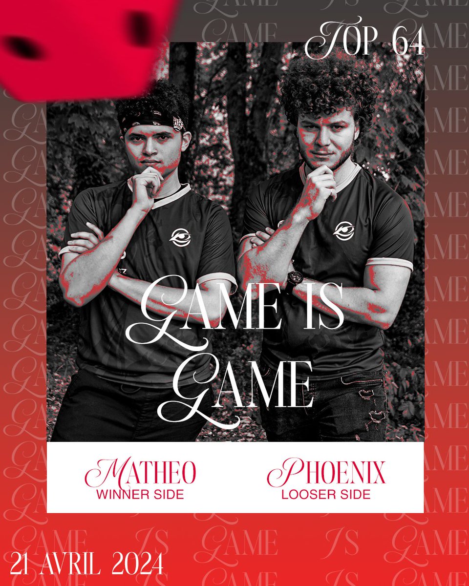 OracleEsport's tweet image. 🎲#SSBU | #GameIsGame

Demain, retrouvez deux Oracles en top 64 du Game Is Game ! 🔥

- @MatheoPaisy en Winner Side 
- @SolidOuss en Loser Side

Les enjeux sont grands, et nous ne pouvons être que fiers de nos joueurs 🧡💙
Un grand bravo à @ErelysAo, @kybolognaise et @Massi1701