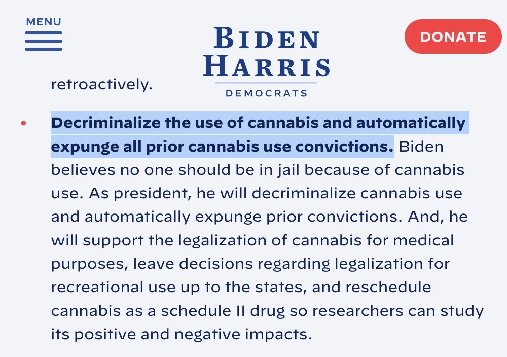 This year's 4/20 marks 1,187 days that Biden has refused to do what he promised in exchange for your votes: