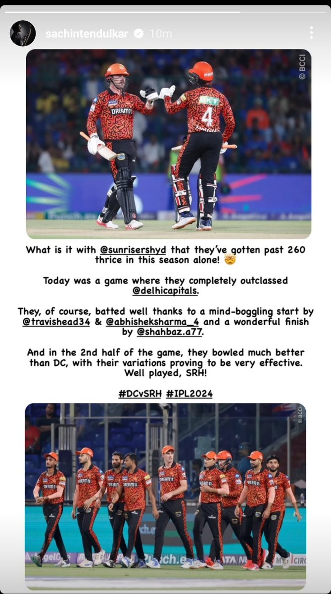 Appreciation from God 😌🧡🔥🙇‍♂️🛐

@SunRisers @sachin_rt 

#IPL2024 #SRHvDC #SunrisersHyderabad #SachinTendulkar #BCCI #abhishek #T20WorldCup 

@VarunSunRisers @RiserTweex @srhfansofficial @SUNRISERSU @SrrrH_Fans