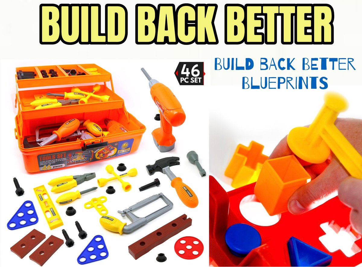 For those of you who say Joe Biden doesn’t have a plan for Build Back Better, I have found evidence that you are wrong. Recently located, Biden’s Build Back Better tool kit and blueprint designs.