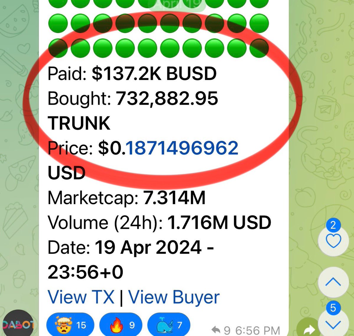 When it comes to buying $TRUNK from Elephant.Money, people are taking dead aim!

Check these buys:

How about $137K? 1/8
#ElephantMoney
@ElephantStatus 
#Solana
#BSC