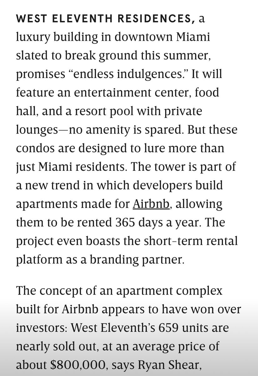 I’m fine w apartments having some AirBNB units, but a whole tower of them is too much.