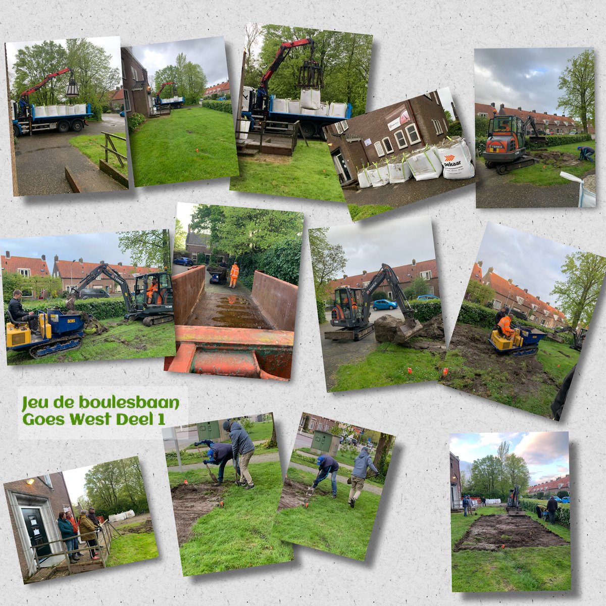 NelBouterse's tweet photo. Gisteren en vandaag zijn we hard aan het werk geweest om een jeu de boulesbaan te realiseren in Goes West @GemeenteGoes @BevelandseBode @omroepzeeland @pzcredactie @smwoInfo @SBevelanden #vrijwilligers #wijkbewoners #verbinding #samenwerking https://t.co/zQBb9UZku2
