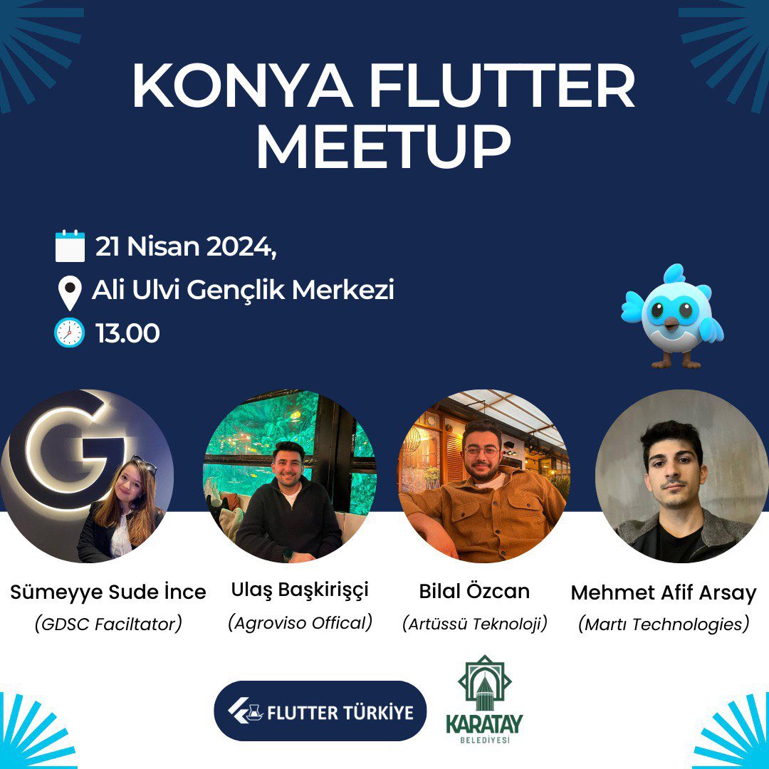 Flutter_Turkiye's tweet photo. Flutter Türkiye olarak Konya'da yapacağımız ilk konferans olan "Konya Flutter Meetup" yarın!#flutter

Kayıt için: https://t.co/KV1YpIMH6y

Etkinlikte görüşmek üzere! https://t.co/mydHsPq8TB