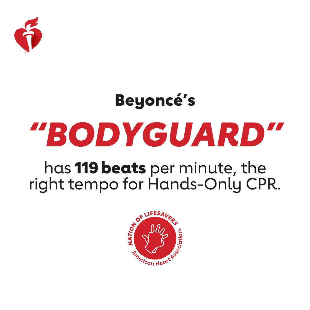 Oh honey, honey. @Beyonce could be your lifesaver. Because BODYGUARD has the right tempo for Hands-Only CPR. If you see a teen or adult collapse, call 911, then push hard & fast in the center of the chest. #NationofLifesavers #CowboyCarter #QueenBey