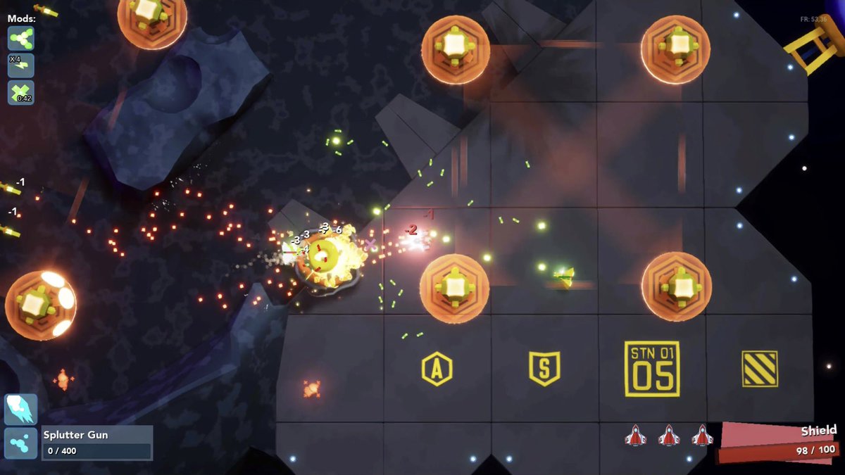 biodome_games's tweet photo. Chase Ace Sole Survivor is a top-down twinstick roguelite modern old-school space shooter.

… Does that even make sense? 

#wip #screenshotsaturday #indiegame https://t.co/T5R5Gbkkd1