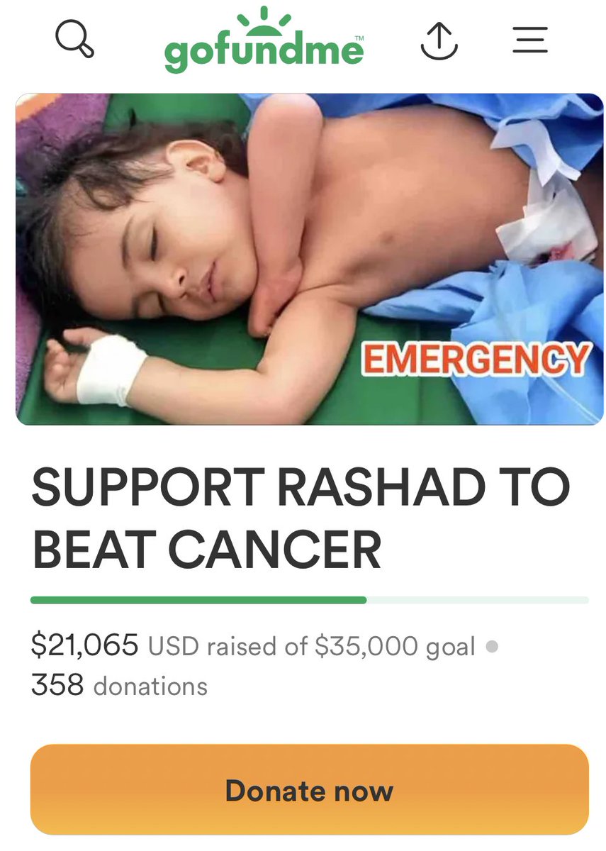 CHILD IN YEMEN NEEDS TO FUND CANCER TREATMENT ASAP ‼️ rashad's family are low income and need to pay for a surgery to remove cancer from this baby's lymph nodes in his abdomen. THEY HAVE UNTIL MAY 30TH TO FULFILL THIS GOAL ➡️gofund.me/6f76a8bb