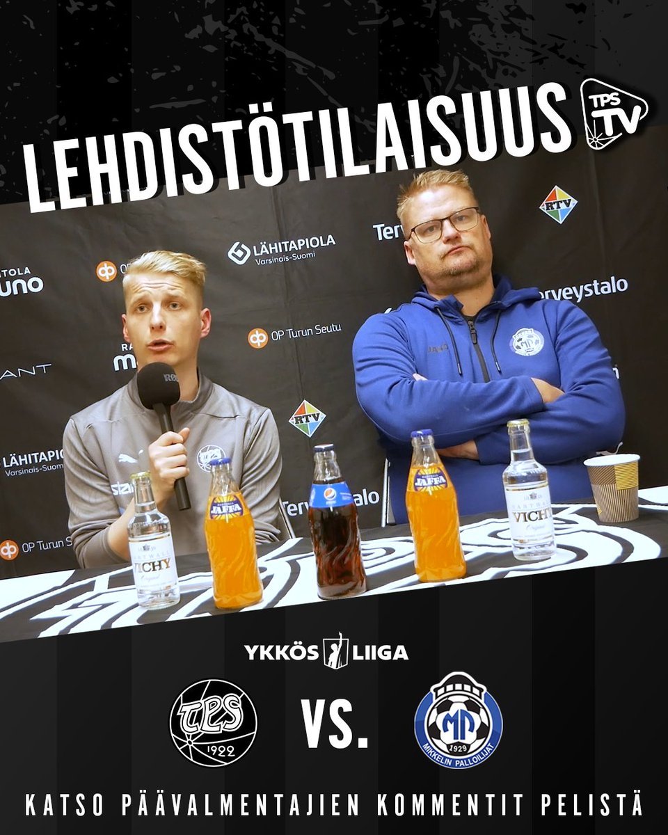 TPSjalkapallo's tweet photo. Tallenne TPS–MP-ottelun lehdistötilaisuudesta on nyt katsottavissa TPS TV:ssä. Peliä kommentoivat päävalmentajat Miika Nuutinen ja Juha Pasoja.

📺 Katso video: https://t.co/uraFomdVJQ

#FCTPS #Ykkösliiga #Turku #TKOMV #MP1929 https://t.co/116EoeknX0