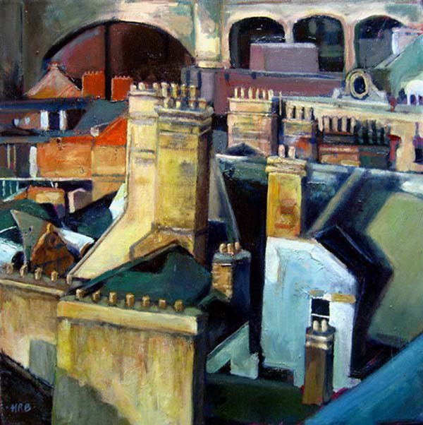 Dancing Chimneys (Oil on board, dimensions n/k) Private Collection Another one from the archives. @GrimArtGroup