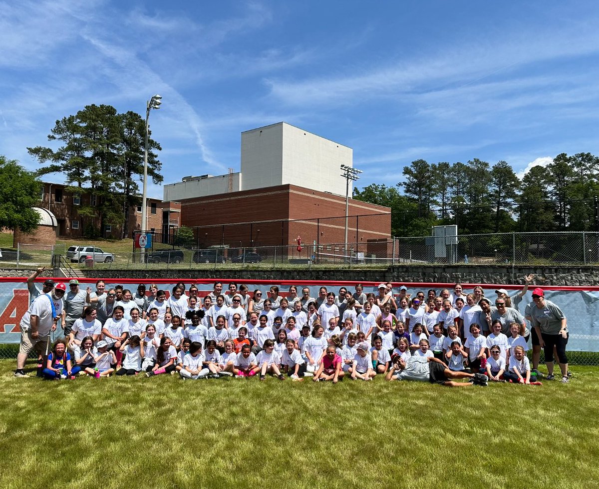 Wow! It’s great to be a FALCON! 80 girls strong at softball camp today! Blessed!