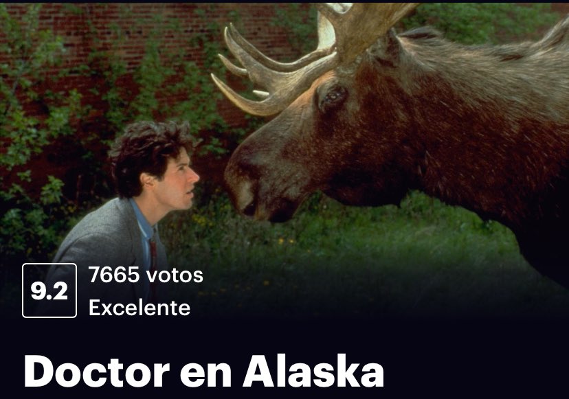 Doctor en Alaska*, 👨🏻‍⚕️ de familia en el fin del 🌎. Mítica serie sobre MF de 🏙️, novato y sin💰que debe integrarse en su peculiar primer destino. El encuentro es puro realismo mágico sorprendente. Serie de culto de los 90 muy aconsejable *Northern exposure