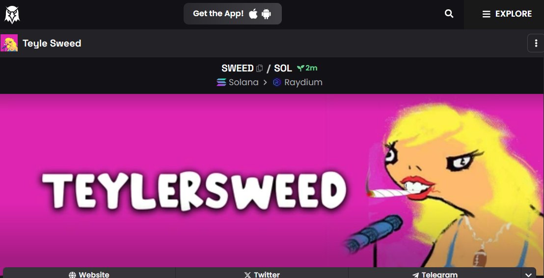 teylersweed's tweet photo. TeylerSweed
$SWEED

Dexscreener social has been updated!

Contract Address:
2XHxzrCFEWZhJ82rE9PEm5rS7DpQxjXgefKAKSkdVzLB https://t.co/6wCspCompC