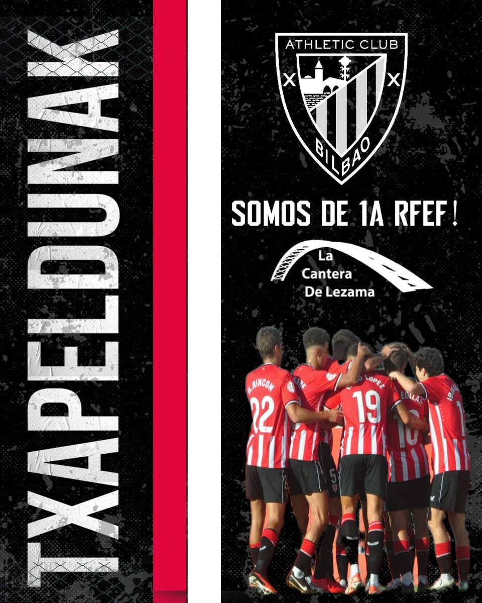 🦁 !El Bilbao Athletic asciende a 1a RFEF!
Real Sociedad C 0-0 Bilbao Athletic 
🏆Zorionak txapeldunak! 🔴⚪️