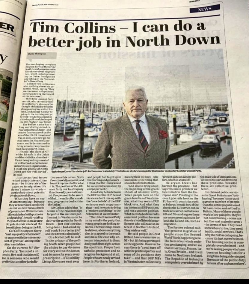 The Tim Collins North Down project has had underlying issues since its inception. These issues have only grown and I don't believe he can win the Westminster seat, even as the sole Unionist candidate (which he won't be). Unionism in North Down needs to have a urgent rethink.