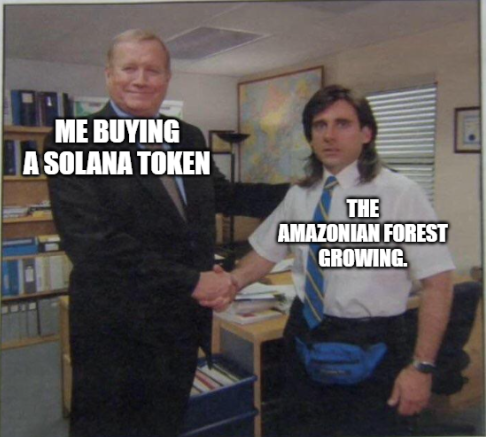 Here at <a href="/TheSolOffice/">$Office on SOL</a> we support <a href="/ParksTokenSol/">Parks Token</a> who wants to plant trees all around the world. 

And it's also an amazing show, like <a href="/TheSolOffice/">$Office on SOL</a>