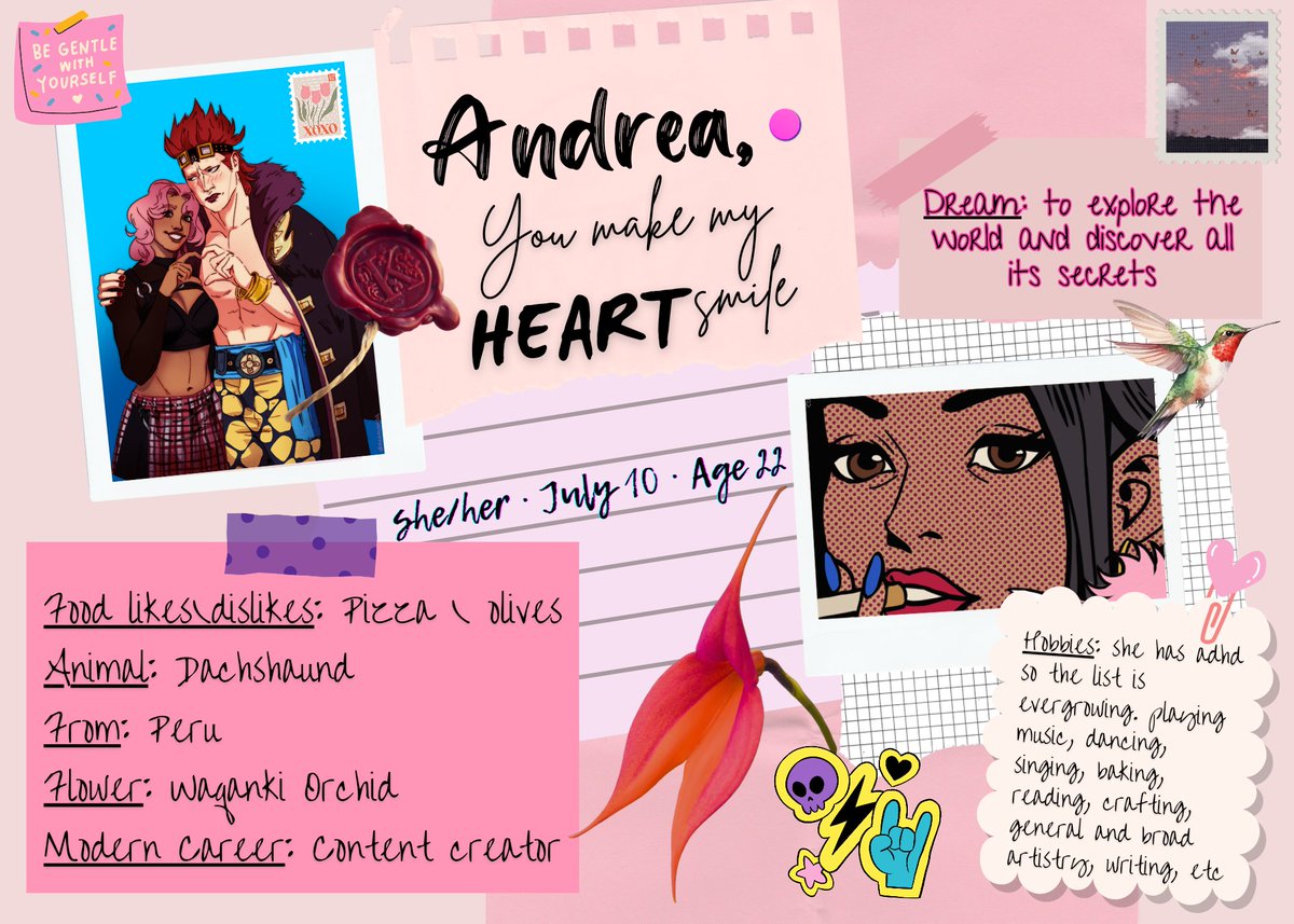 Swamp_Stew's tweet photo. Day 2 of SBS trivia with my second au OCs! Andrea is another self insert story, meant to be a little more relatable, and I'm exploring the intimate connections people form with each other #optbt #TurnBackTime #eustasskid #onepiece #ワンピース #ユースタス・キッド https://t.co/ptC0zj9ewK