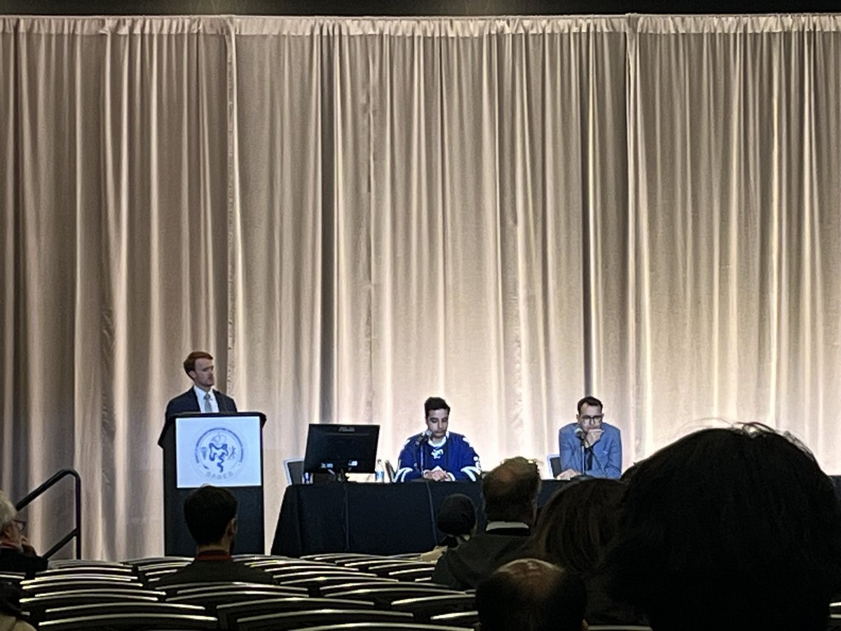 @nader_nkfrancis and @salama_ebram @CleveClinicFL moderate the colorectal videos session on Casual Saturday (go @MapleLeafs 🍁) to close out #SAGES2024 @SAGES_Updates Great videos and techniques - congratulations to all!
