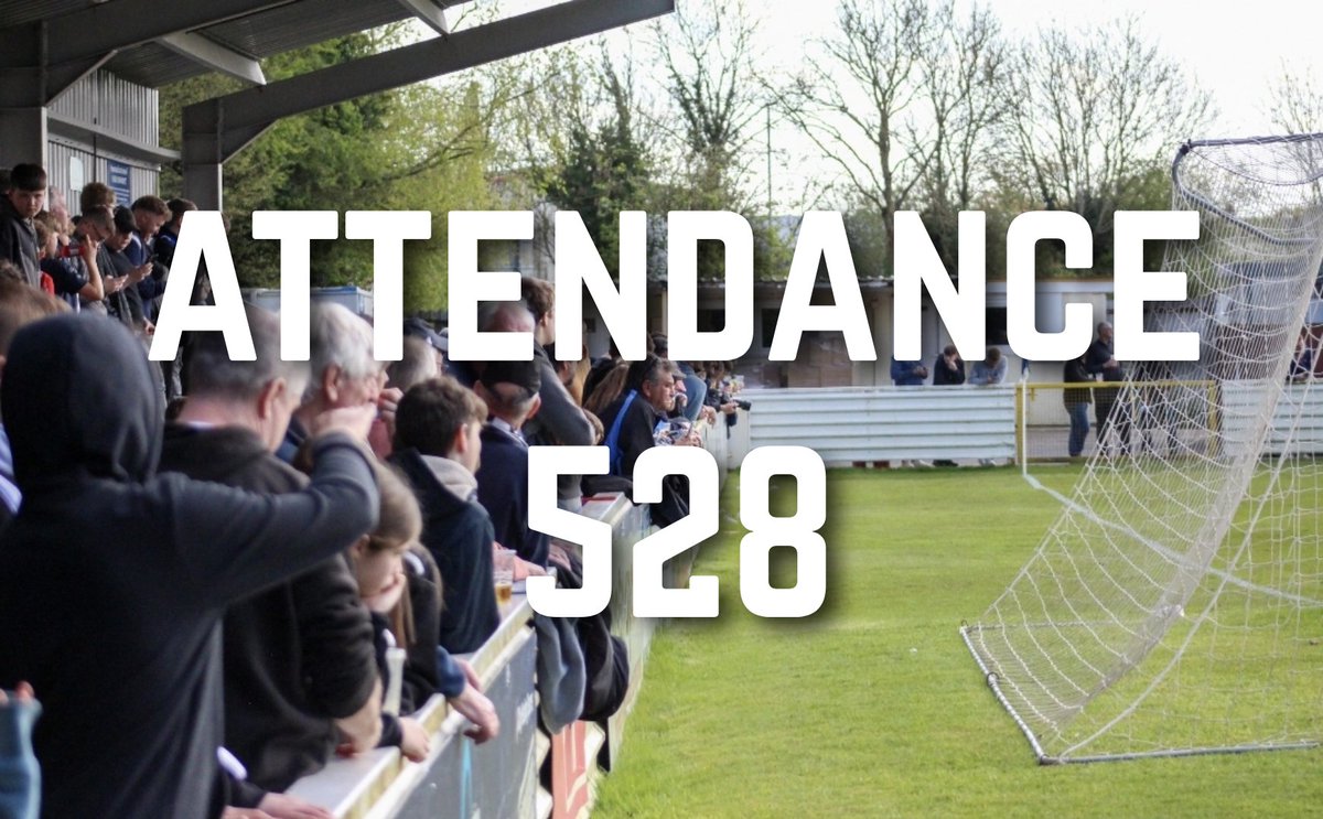 This afternoon's attendance at the South West Interiors Stadium was a season record of 528. Thank you for your magnificent support, not only today but throughout the whole season 👏