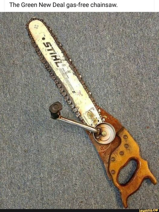 This is a prepper's chainsaw. No gas or electricity is required.