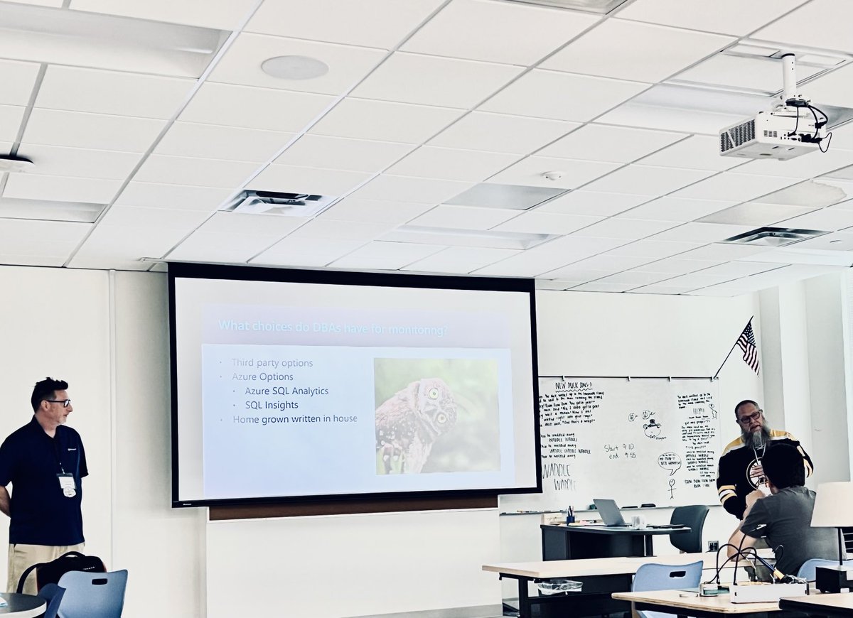 ShbWatson's tweet image. @DBABullDog and @SQLBalls presenting Microsoft Database Watcher at #SQLSaturdayATL @SQLSatATL #SQLSaturday