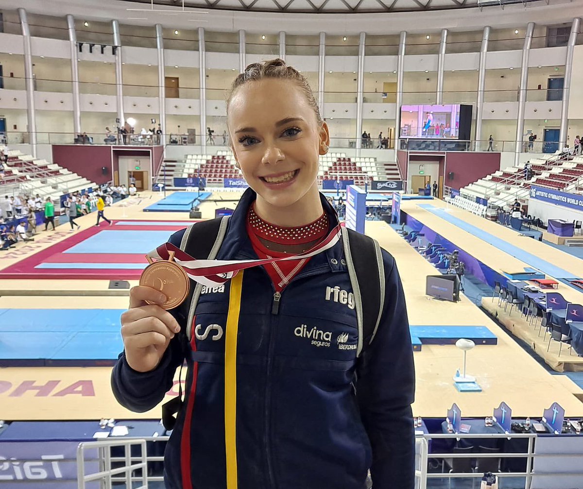 ⭐️ La gran protagonista del día de hoy: Laura Casabuena 🇪🇸: clasificada para los JJOO de París 2024 y medalla de bronce en la final de suelo en la Copa del Mundo de Doha 🤩🔝 #TeamESP #GAF