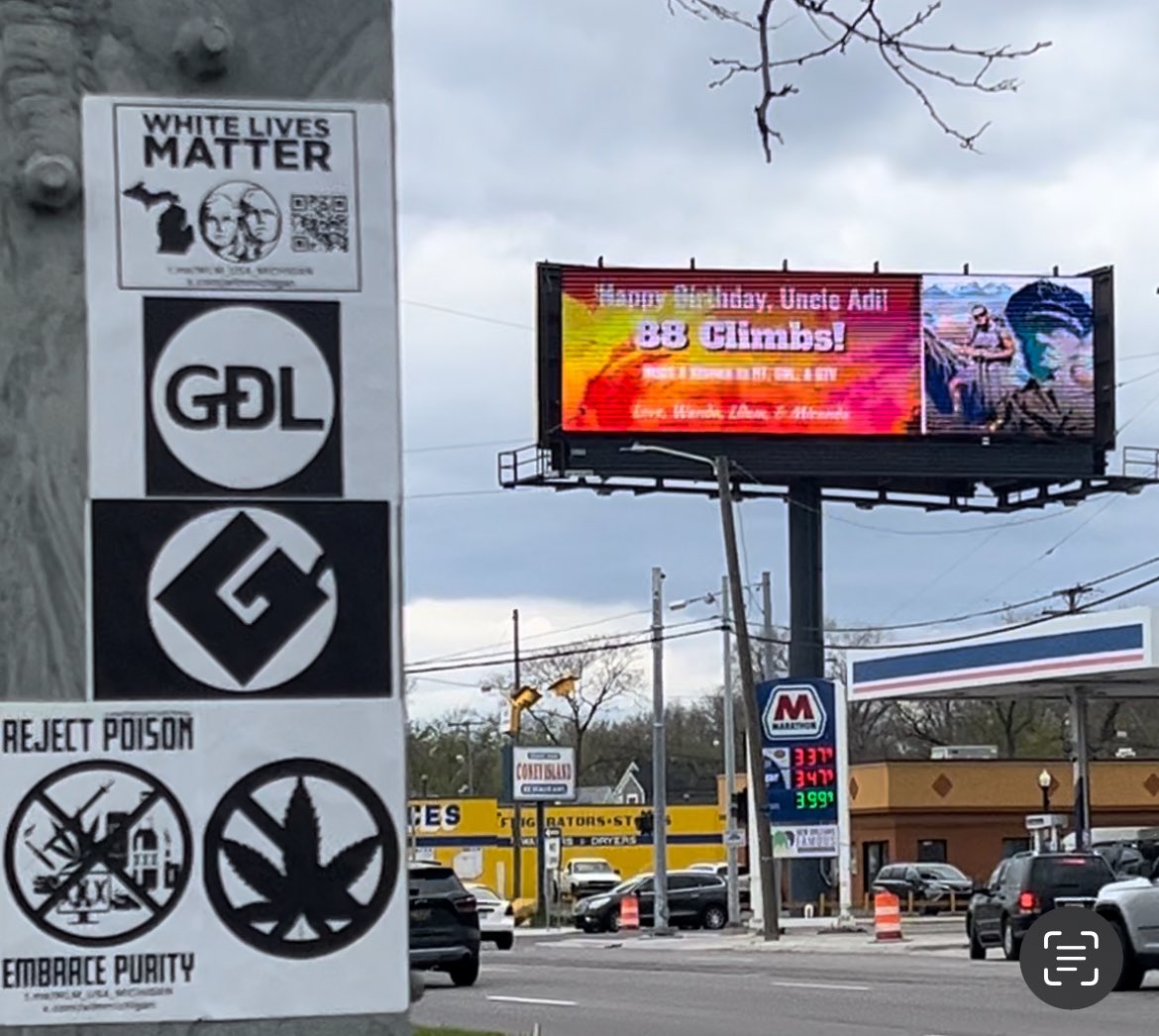 White Lives Matter Michigan permeated censorship to obtain three roadside billboards throughout Southeastern Michigan to dog-whistle morale boosting messages to pro-Whites for this 4/20 Day of Action! Can you find and recognize all the dog whistles? @TCohenbergstein