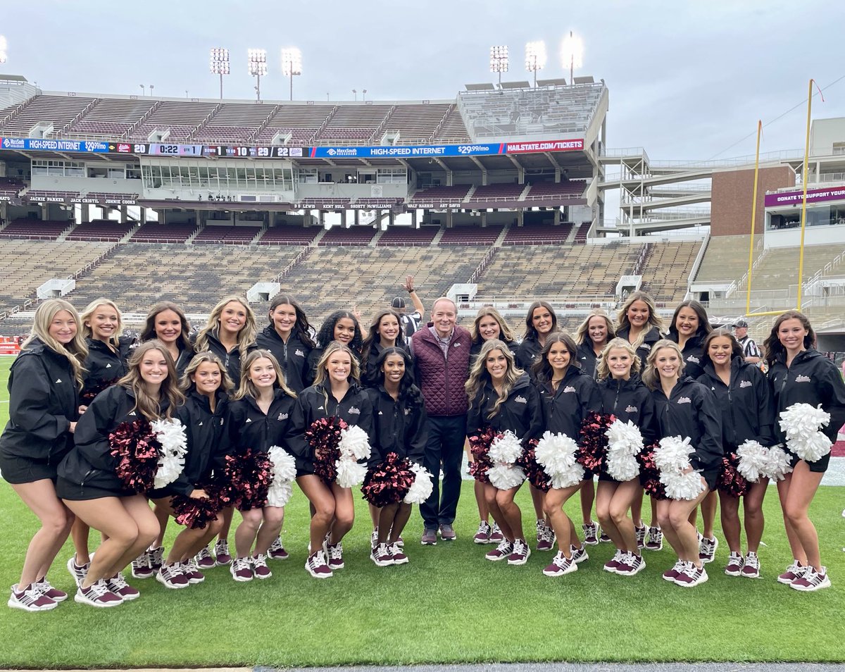 Mississippi State University President Mark Keenum congratulated the MSU Dance Team for their contributions to Super Bulldog Weekend and other Bulldog athletic events. In addition to their performances, the squad maintains their academic obligations and serves the community.