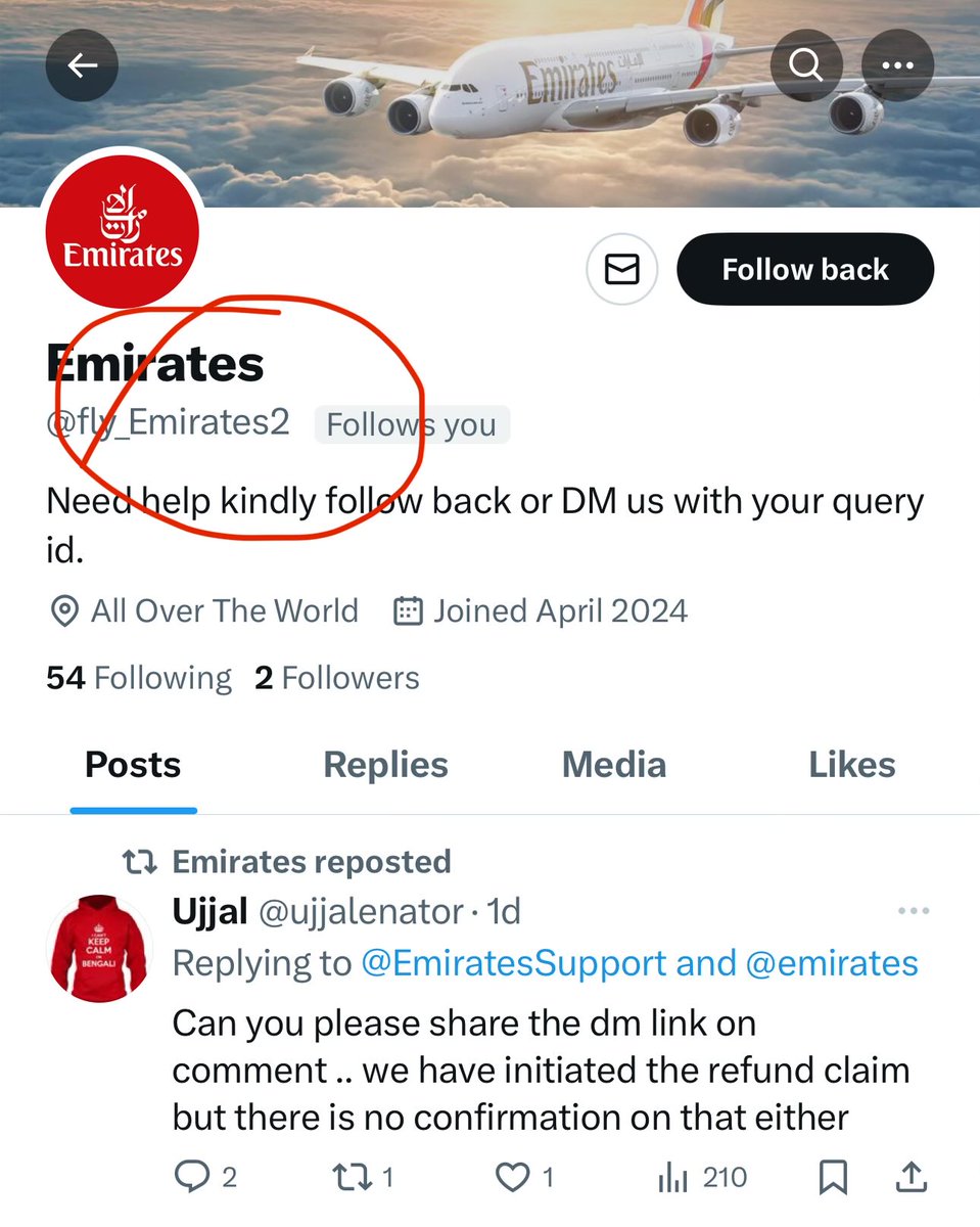 Be careful of fake @emirates accounts like these trying to scam cc @XSecurity @EmiratesSupport