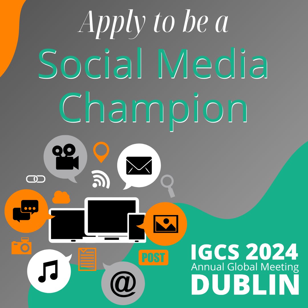 Become an IGCS Social Media Champion! IGCS welcomes passionate individuals to join us in amplifying the excitement for #IGCS2024 and apply to be an IGCS Social Media Champion. Applications are due May 1, 2024. 👉igcsmeeting.com/social-media-c…