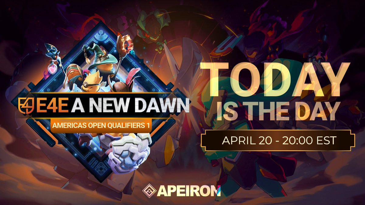Calling all @ApeironNFT fans: Today's the day!🗓️✅ Hurry and register now for the Americas Open Qualifier 1 of #E4E_ANewDawn🎮✨Only a few hours left to secure your spot⌛ Sign up before it's too late🔗 bit.ly/newdawn-americ… ▫️▫️TOURNAMENT INFO▫️▫️ 🔸 🌏 Region: Americas