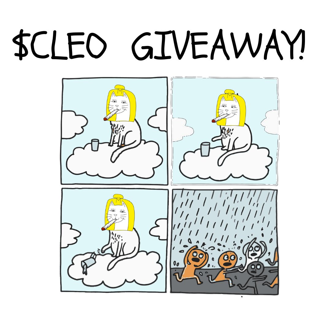 🔥 CLEOPAWTRA GIVEAWAY 🔥

I’m blessing TWO lucky humans with 55,000 $CLEO (0.5 SOL) each! 🤑 Happy 4/20!

To enter:
1️⃣ Follow me <a href="/Cleopawtra_sol/">$CLEO (Cleopawtra) the Feline Goddess</a>
2️⃣ Repost &amp; Like this
3️⃣ Comment your wallet address. Bonus if you tag friends too

😼 What a chance to join my loyal worshippers. GL!