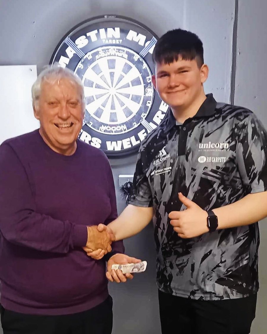 Congratulations to @HenryCoates5 on winning the Darts KO Event held in Mastin Moor earlier today, some great darts from Henry, beating several @OfficialPDC Tour-Card holders along the way! 🎯